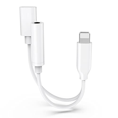 [Apple MFi Zertifiziert] Adapter iPhone Kopfhörer&Laden, 2 in 1 Lightning auf 3.5 mm AUX-Audio Ladegerät-Splitter Kompatibel mit iPhone 13/12/11/XS/XR/X 8/iPad von Dairle