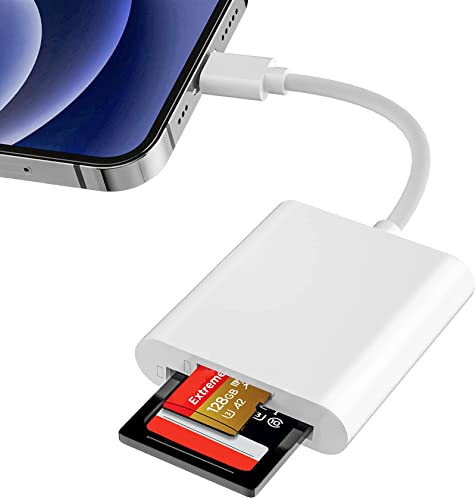 [Apple MFi-Zertifiziert] SD Kartenleser iPhone, Lightning SD&Micro SD Lesegerät für Spiegelreflexkameras mit Zwei Steckplätzen für SD Karten, Speicherkartenadapter für Fotografie, Plug and Play von Dairle