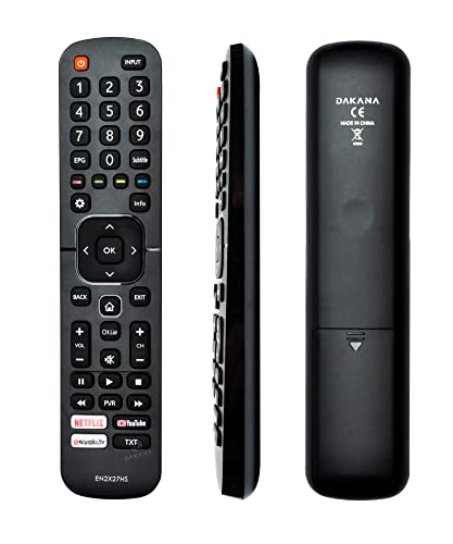 Dakana Ersatz Fernbedienung für Hisense EN2X27HS Receiver Fernseher TV Remote Control vorkonfiguriert und sofort einsatzbereit von Dakana