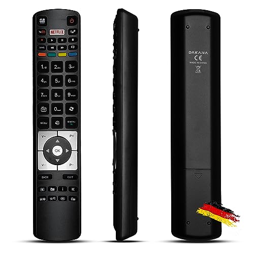 Dakana Fernbedienung für Telefunken RC5118 Fernseher Receiver TV Remote Control mit Netflix und Youtube Taste vorkonfiguriert und sofort einsatzbereit von Dakana