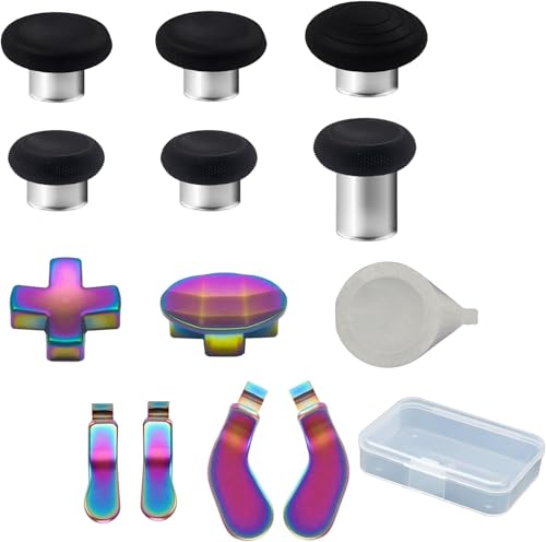 13 Pack Thumbsticks für Xbox Elite Series 2 Controller,Elite Series 2 Controller Zubehör für Xbox Elite Series 2 Core Ersatzpaddles für Xbox Elite 2 Controller (Regenbogen) von Dakexiong