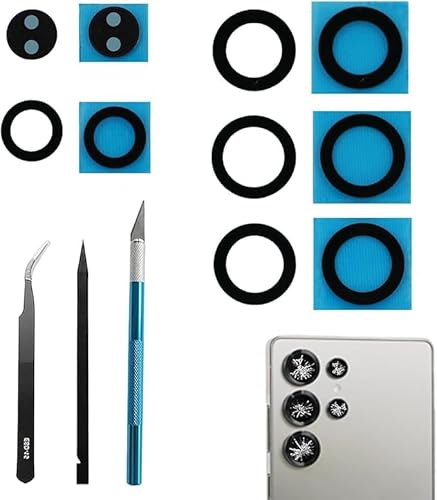 Dakexiong S25 Ultra Ersatz-Kamera-Objektiv aus Glas für Samsung Galaxy S25 Ultra, Ersatz-Kamera-Objektiv, mit Reparaturwerkzeug-Set von Dakexiong