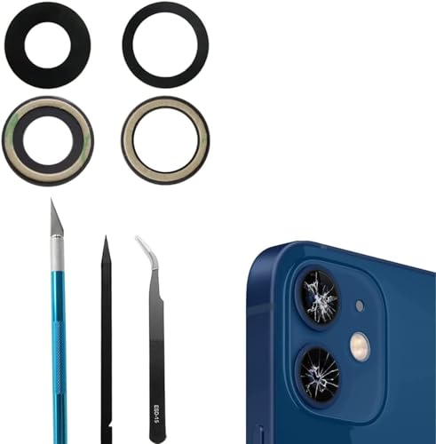Ersatz-Glaslinse für Rückfahrkamera für iPhone 12 und iPhone 12 Mini, mit vorinstalliertem Kleber und Reparaturwerkzeugen Ersatz-Glaslinse für Rückfahrkamera für iPhone 12 und iPhone 12 Mini, mit vorinstalliertem Kleber und Reparaturwerkzeugen von Dakexiong