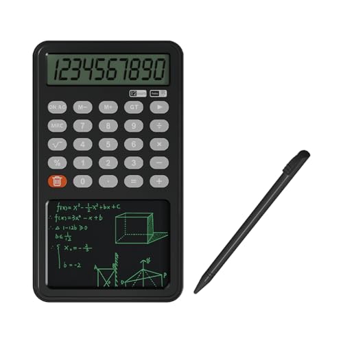 LZX-28 Taschenrechner mit Schreibtablett Tragbarer Dual-Funktions-Rechner mit Mini-Notizblock mit 10+2 digitalem LCD-Display für Studenten und Büros, Schwarz LZX-28 Taschenrechner mit Schreibtablett Tragbarer Dual-Funktions-Rechner mit Mini-Notizblock mit 10+2 digitalem LCD-Display für Studenten und Büros, Schwarz von Dakexiong