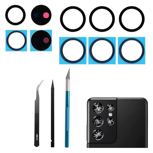 Dakexiong S21 Ultra Kamera-Glasobjektiv-Ersatz für Samsung Galaxy S21 Ultra 2021 Kamera-Glasersatz + Reparaturwerkzeug-Set, kratzfest, 5 Stück Dakexiong S21 Ultra Kamera-Glasobjektiv-Ersatz für Samsung Galaxy S21 Ultra 2021 Kamera-Glasersatz + Reparaturwerkzeug-Set, kratzfest, 5 Stück von Dakexiong