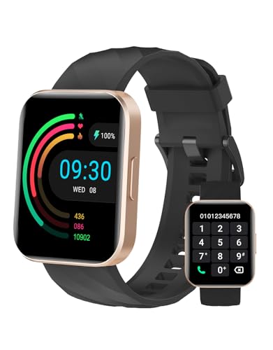 Smartwatch Damen Herren 1.85'' Smart Watch mit Bluetooth Telefonfunktion,Fitness Tracker mit Schrittzähler Uhr Pulsuhr SpO2,Fitnessuhr Damen mit 110+ Sportmodi,Armbanduhr Kompatibel mit iOS Android von Dakofied
