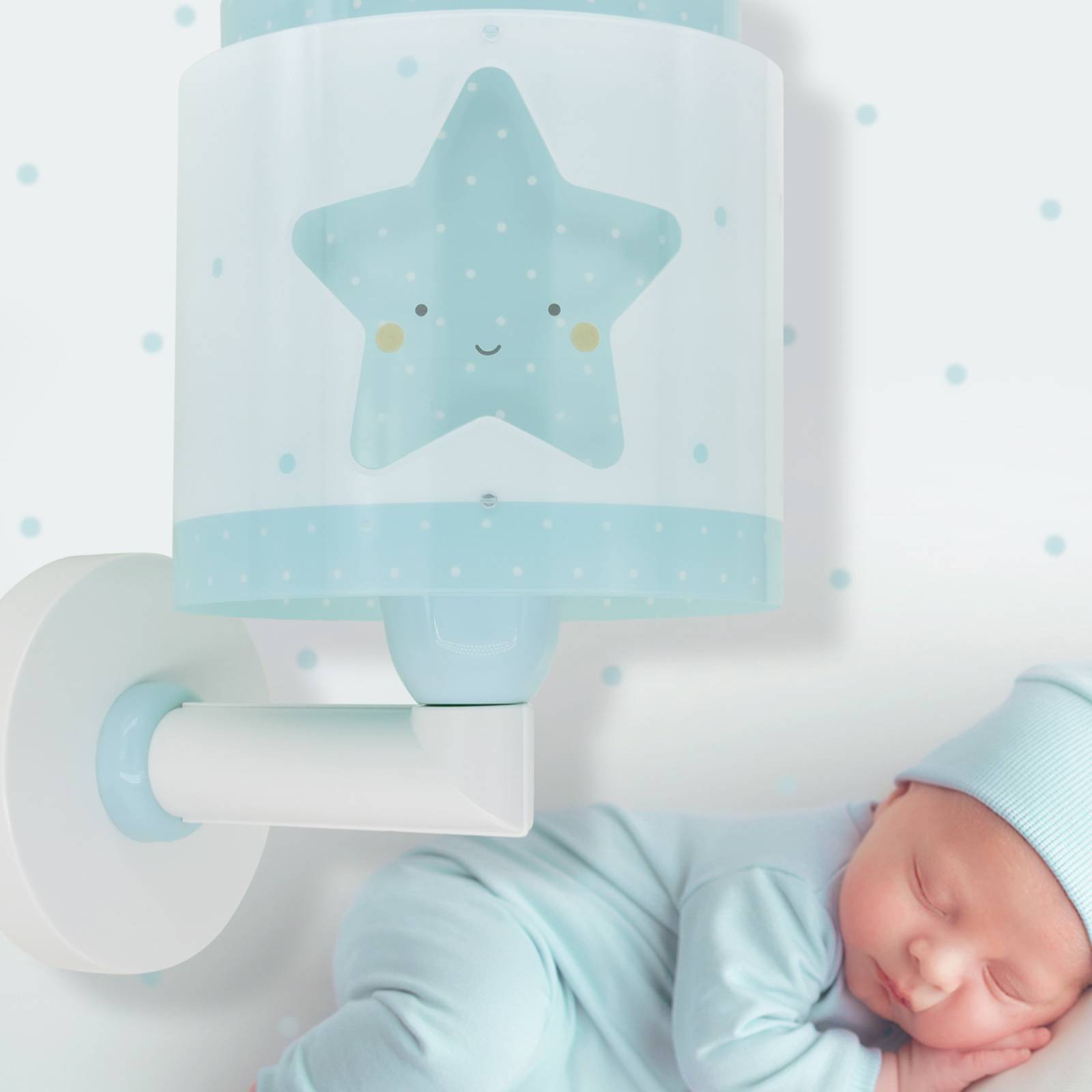 Dalber Baby Dreams Wandleuchte mit Stecker, blau von Dalber