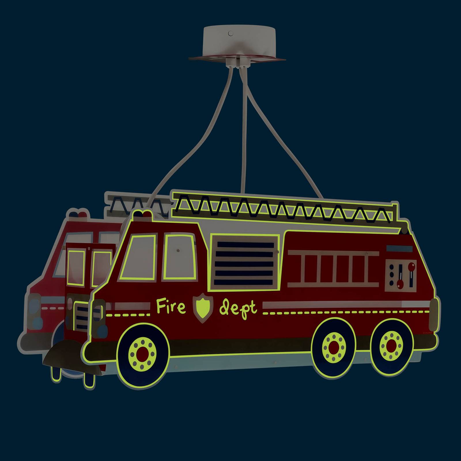 Dalber Fire Truck Hängeleuchte, Feuerwehrauto, rot von Dalber