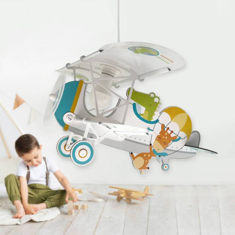Dalber Hängeleuchte Crocodile Plane, bunt, Holz/Kunststoff von Dalber