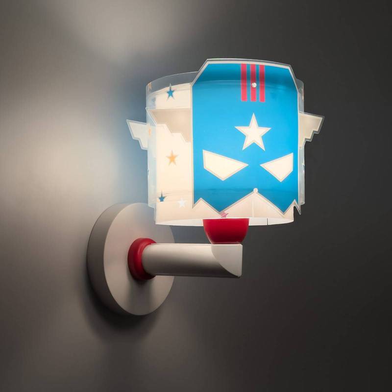 Dalber Wandleuchte Blue Hero mit Stecker, weiß/blau, E27 von Dalber