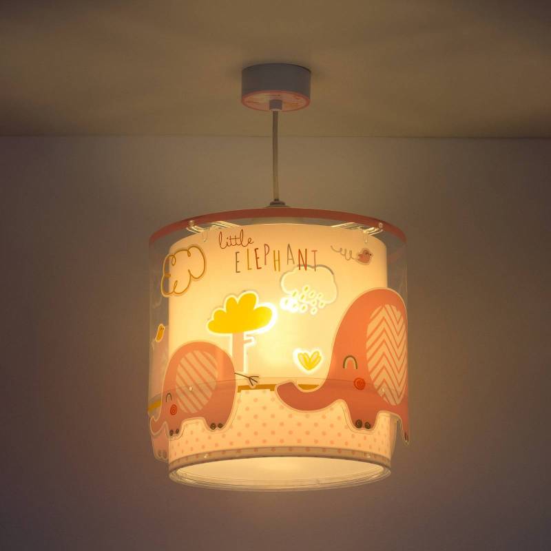 Kinder-Hängelampe Little Elephant, 1-flammig, rosa von Dalber