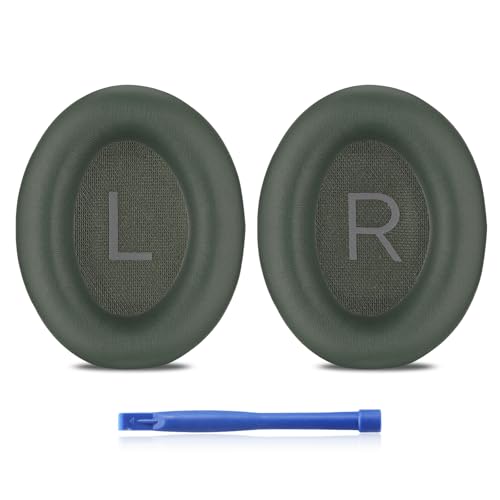 Damex Ersatz-Ohrpolster für Bose QuietComfort 45 / QuietComfort 45 SE / QuietComfort kabellose Kopfhörer mit Geräuschunterdrückung, aktualisiert verdickt, Memory-Schaum, Protein-Leder (Zypressengrün) von Damex