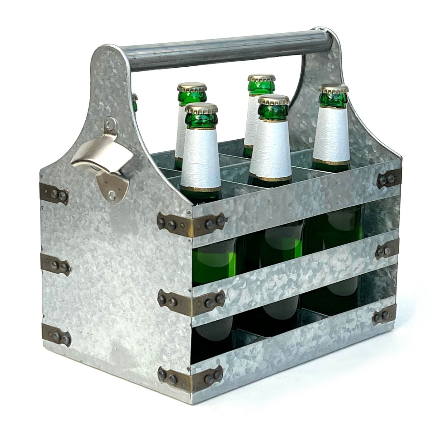DanDiBo Flaschenhalter Bierträger Metall mit Öffner Flaschenträger 6 Flaschen Flaschenöffner DanDiBo Flaschenhalter Bierträger Metall mit Öffner Flaschenträger 6 Flaschen Flaschenöffner von DanDiBo