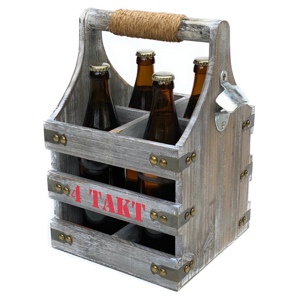 DanDiBo Flaschenhalter Bierträger mit Flaschenöffner Flaschenträger 4 Takt, 96034 Flaschenkorb aus Holz 4er Bier DanDiBo Flaschenhalter Bierträger mit Flaschenöffner Flaschenträger 4 Takt, 96034 Flaschenkorb aus Holz 4er Bier von DanDiBo