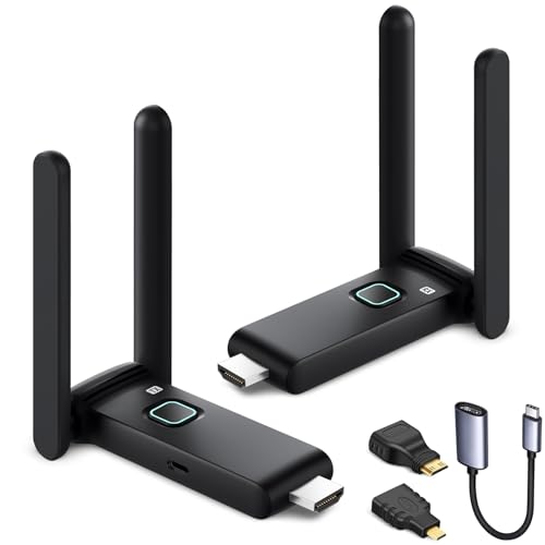 Drahtloser HDMI Sender und Empfänger, Plug and Play, Multi TV Verlängerung, drahtloses HDMI Extender Kit unterstützt Video Streaming vom Laptop zum HDTV/Projektor/Tabl von DanDun