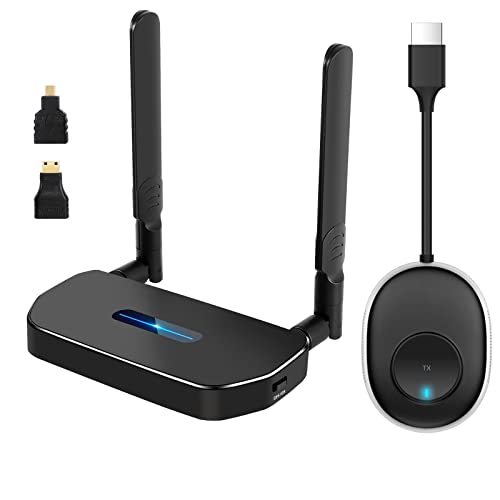 Wireless HDMI Transmitter and Receiver 4K, 5G HD HDMI Wireless Extender Receiver 164FT/50M, kabelloser HDMI-Sender unterstützt Audio-Video von MAC/Tablet/PC/Kamera/PS4/5 zu HDTV/Projektor/Monitor von DanDun