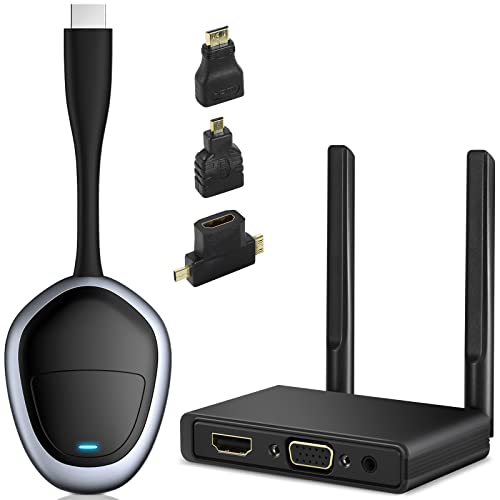 Wireless HDMI Transmitter and Receiver 4K, 5G HD HDMI Wireless Receiver 164FT/50M, kabelloser HDMI-Sender unterstützt Audio-Video von MAC/Tablet/PC/Kamera/PS4/5 zu HDTV/Projektor/Monitor, Schwarz von DanDun