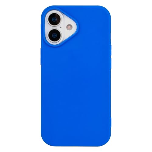 Danbey Schutzhülle für iPhone 16, minimalistisch, klassisch, matt, staubdichter Kunststoff, kein Silikon, Gel, gummiert, schlanke Passform, stoßfest, 15,5 cm (6,1 Zoll), 2024, Helles Klein, Königsblau von Danbey