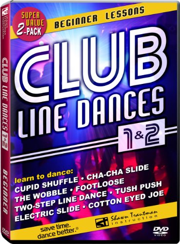 Club Line Dances 1 & 2: Beginner Lessons - Learn to dance the Wobble, Electric Slide, Cha-Cha Slide, Two-Step Line Dance, Cupid Shuffle, Cotton Eyed Joe, Footloose & Tush Push [2 DVDs] von Dance Videos Direct