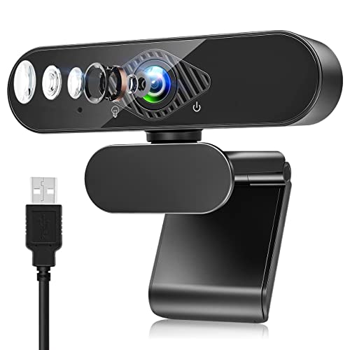 Dancial Webcam mit Mikrofon, 1080P Web PC Kamera mit 120° Blickfeld, Belichtungskorrektur und Drehbarem Clip für Live-Streaming, Videoanruf, Konferenz, Unterricht Kompatibel mit PC/Mac/Linux von Dancial
