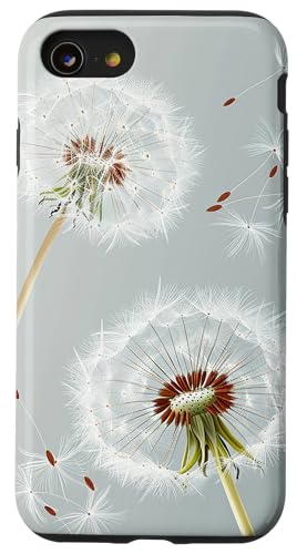 Boho Pusteblume Muster in sanften neutralen Tönen Hülle für iPhone SE (2020) / 7 / 8 von Dandelion Flower Floral Accessories