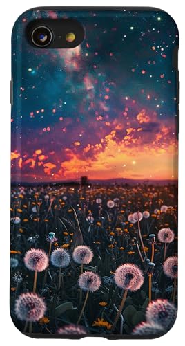 Pusteblume Blumen unter Sternennacht Hülle für iPhone SE (2020) / 7 / 8 von Dandelion Flower Floral Accessories