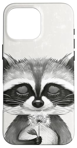 Süßer Waschbär mit Löwenzahn-Blume Hülle für iPhone 16 Pro Max Süßer Waschbär mit Löwenzahn-Blume Hülle für iPhone 16 Pro Max von Dandelion Flower Floral Accessories