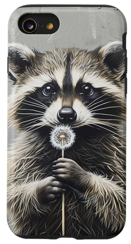 Süßer Waschbär mit Pusteblume Hülle für iPhone SE (2020) / 7 / 8 von Dandelion Flower Floral Accessories