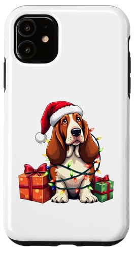 Basset Hound verpackt in Weihnachtsbeleuchtung mit Weihnachtsmannmütze Hülle für iPhone 11 Basset Hound verpackt in Weihnachtsbeleuchtung mit Weihnachtsmannmütze Hülle für iPhone 11 von Danea's Gifts for Basset Hound Owners