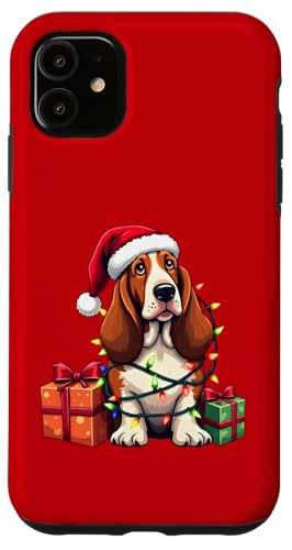Basset Hound verpackt in Weihnachtsbeleuchtung mit Weihnachtsmannmütze Hülle für iPhone 11 Basset Hound verpackt in Weihnachtsbeleuchtung mit Weihnachtsmannmütze Hülle für iPhone 11 von Danea's Gifts for Basset Hound Owners