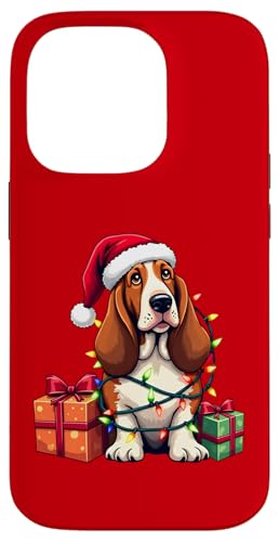 Basset Hound verpackt in Weihnachtsbeleuchtung mit Weihnachtsmannmütze Hülle für iPhone 14 Pro Basset Hound verpackt in Weihnachtsbeleuchtung mit Weihnachtsmannmütze Hülle für iPhone 14 Pro von Danea's Gifts for Basset Hound Owners