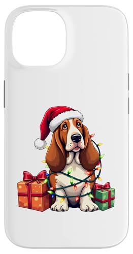 Basset Hound verpackt in Weihnachtsbeleuchtung mit Weihnachtsmannmütze Hülle für iPhone 14 Basset Hound verpackt in Weihnachtsbeleuchtung mit Weihnachtsmannmütze Hülle für iPhone 14 von Danea's Gifts for Basset Hound Owners