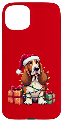 Basset Hound verpackt in Weihnachtsbeleuchtung mit Weihnachtsmannmütze Hülle für iPhone 15 Plus Basset Hound verpackt in Weihnachtsbeleuchtung mit Weihnachtsmannmütze Hülle für iPhone 15 Plus von Danea's Gifts for Basset Hound Owners