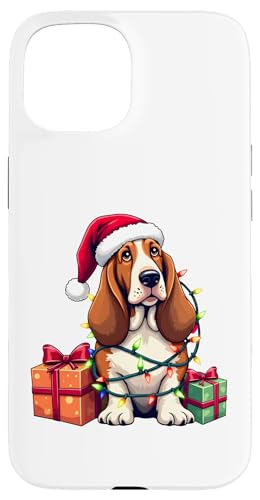 Basset Hound verpackt in Weihnachtsbeleuchtung mit Weihnachtsmannmütze Hülle für iPhone 15 Basset Hound verpackt in Weihnachtsbeleuchtung mit Weihnachtsmannmütze Hülle für iPhone 15 von Danea's Gifts for Basset Hound Owners