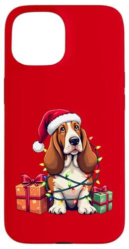 Basset Hound verpackt in Weihnachtsbeleuchtung mit Weihnachtsmannmütze Hülle für iPhone 15 Basset Hound verpackt in Weihnachtsbeleuchtung mit Weihnachtsmannmütze Hülle für iPhone 15 von Danea's Gifts for Basset Hound Owners