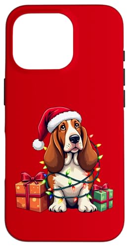 Basset Hound verpackt in Weihnachtsbeleuchtung mit Weihnachtsmannmütze Hülle für iPhone 16 Pro Basset Hound verpackt in Weihnachtsbeleuchtung mit Weihnachtsmannmütze Hülle für iPhone 16 Pro von Danea's Gifts for Basset Hound Owners