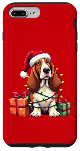 Basset Hound verpackt in Weihnachtsbeleuchtung mit Weihnachtsmannmütze Hülle für iPhone 7 Plus/8 Plus Basset Hound verpackt in Weihnachtsbeleuchtung mit Weihnachtsmannmütze Hülle für iPhone 7 Plus/8 Plus von Danea's Gifts for Basset Hound Owners