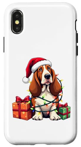 Basset Hound verpackt in Weihnachtsbeleuchtung mit Weihnachtsmannmütze Hülle für iPhone X/XS Basset Hound verpackt in Weihnachtsbeleuchtung mit Weihnachtsmannmütze Hülle für iPhone X/XS von Danea's Gifts for Basset Hound Owners