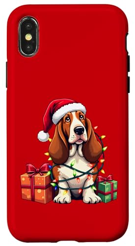 Basset Hound verpackt in Weihnachtsbeleuchtung mit Weihnachtsmannmütze Hülle für iPhone X/XS Basset Hound verpackt in Weihnachtsbeleuchtung mit Weihnachtsmannmütze Hülle für iPhone X/XS von Danea's Gifts for Basset Hound Owners
