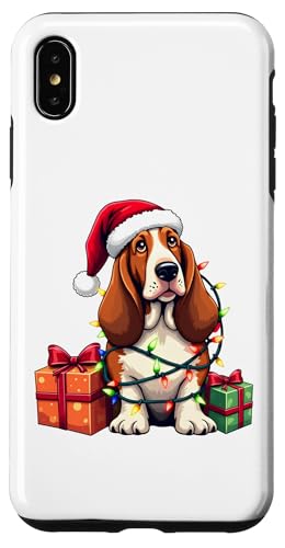 Basset Hound verpackt in Weihnachtsbeleuchtung mit Weihnachtsmannmütze Hülle für iPhone XS Max Basset Hound verpackt in Weihnachtsbeleuchtung mit Weihnachtsmannmütze Hülle für iPhone XS Max von Danea's Gifts for Basset Hound Owners