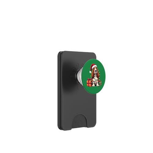 Basset Hound verpackt in Weihnachtsbeleuchtung mit Weihnachtsmannmütze PopSockets PopWallet für MagSafe Basset Hound verpackt in Weihnachtsbeleuchtung mit Weihnachtsmannmütze PopSockets PopWallet für MagSafe von Danea's Gifts for Basset Hound Owners
