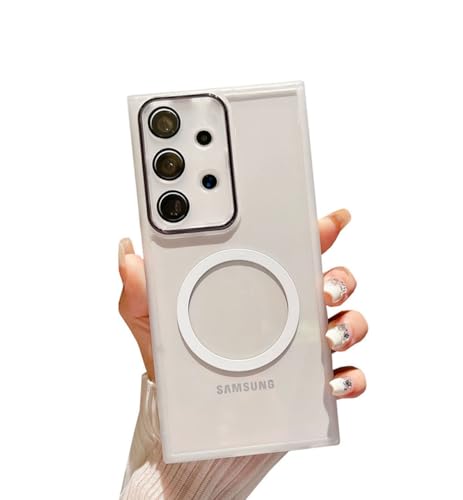 Danglyld Kompatibel mit Galaxy A32 5G, magnetische transparente Schutzhülle, kompatibel mit Magsafe, transparent, dünn, TPU-Stoßdämpfer, stoßfest, Kameralinse, Schutzhülle für Samsung Galaxy A32 5G von Danglyld