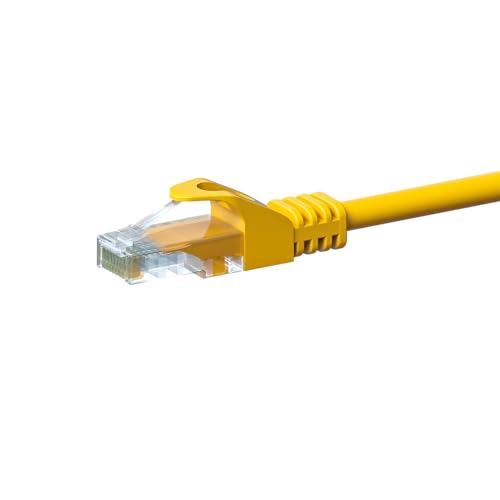 Danicom CAT 5e Netzwerkkabel U/UTP - 0.25 Meter - Gelb - CCA, POE, Ethernet, LAN, Patchkabel, Datenkabel, RJ45, für Serverschränke, Switches, Router, Modems! von Danicom