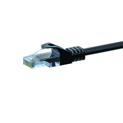 Danicom CAT 5e Netzwerkkabel U/UTP - 3 Meter - Schwarz - CCA, POE, Ethernet, LAN, Patchkabel, Datenkabel, RJ45, für Serverschränke, Switches, Router, Modems! von Danicom