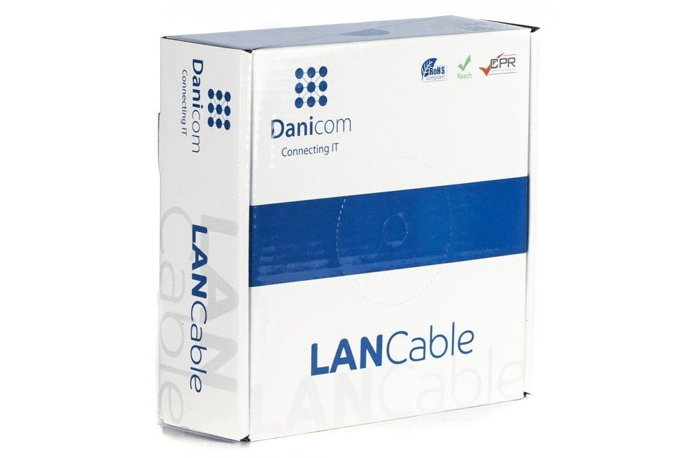 Danicom CAT5e F/UTP 50m auf Spule gewicktelt flexibel grau CCA Netzwerkkabel, (5000 cm) von Danicom