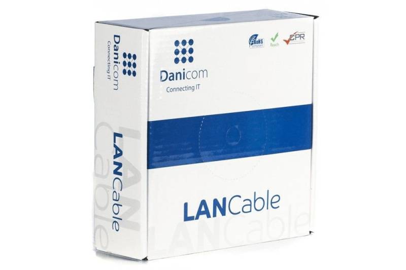 Danicom CAT5e F/UTP 50m auf Spule gewicktelt flexibel grau CCA Netzwerkkabel, (5000 cm) von Danicom
