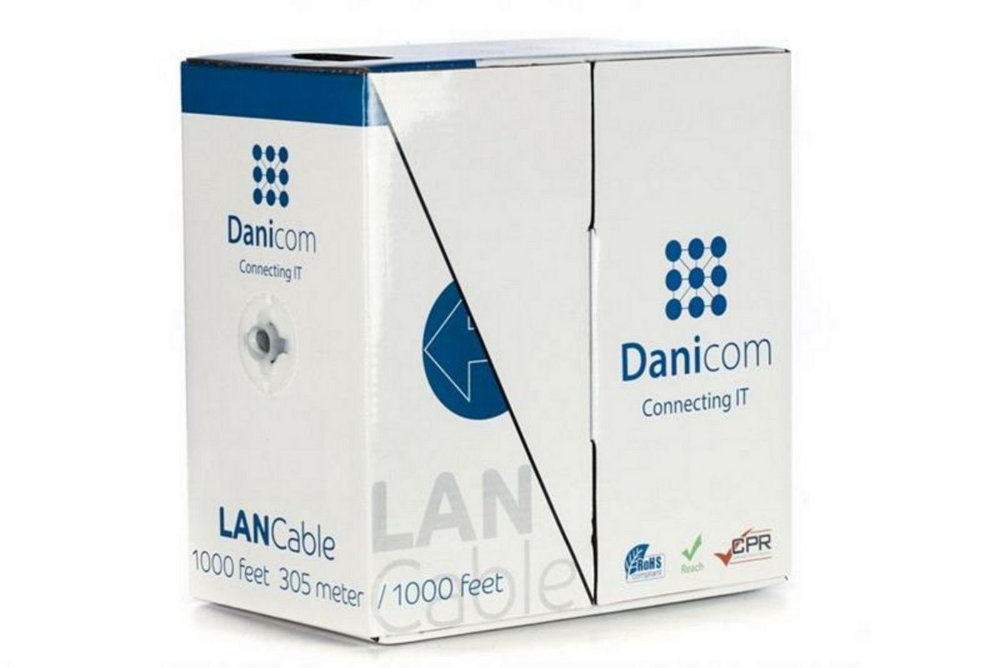 Danicom CAT5e Netzwerkkabel, FTP, AWG 26/7 (Flexibel), 305 Meter, Grau, CCA Netzwerkkabel, (30500 cm) von Danicom