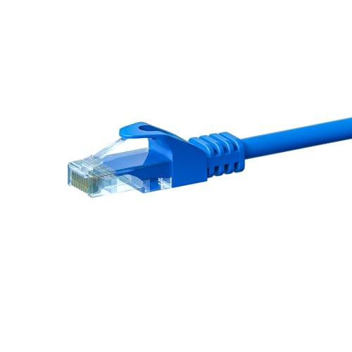 Danicom CAT5e Netzwerkkabel - U/UTP - 0.50 meter - Blau - 100% Kupfer, POE, Ethernet, LAN, Patchkabel, Datenkabel, RJ45, für Serverschränke, Switches, Router, Modems! von Danicom