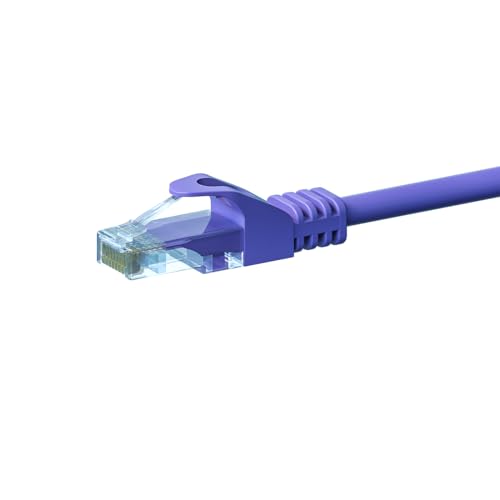 Danicom CAT5e Netzwerkkabel - U/UTP - 0.50 meter - Viollett - 100% Kupfer, POE, Ethernet, LAN, Patchkabel, Datenkabel, RJ45, für Serverschränke, Switches, Router, Modems! von Danicom