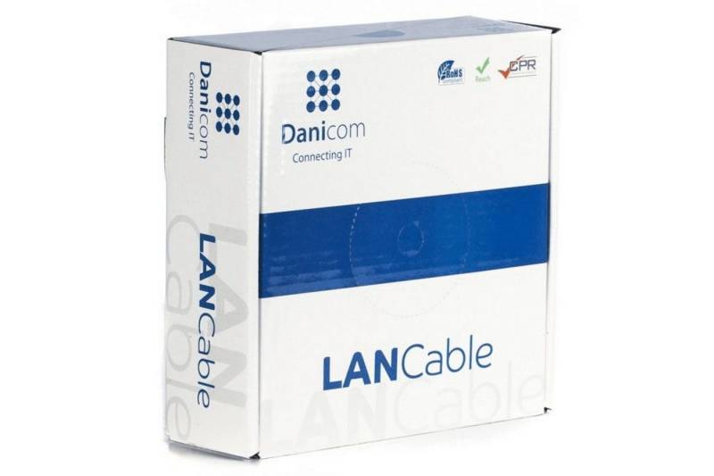Danicom CAT6 S/FTP 50m auf Spule gewickelt starrleiter grau CCA Netzwerkkabel, (5000 cm) von Danicom